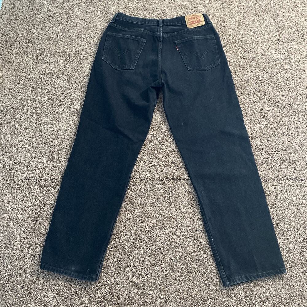 Levis 550 Jeans Mens 36x32 Black Relaxed Fit Tapered Leg Denim Pants Casual‎ Y2K